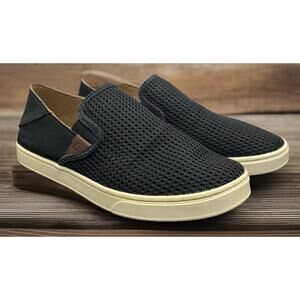 OluKai Pehuea Black Mesh Slip-On Summer Beach Shoes Womens Size 8.5 Fast Ship